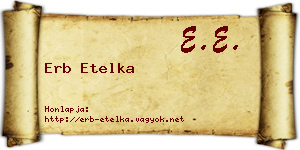 Erb Etelka névjegykártya